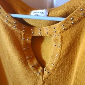 Mustard cutout sweater